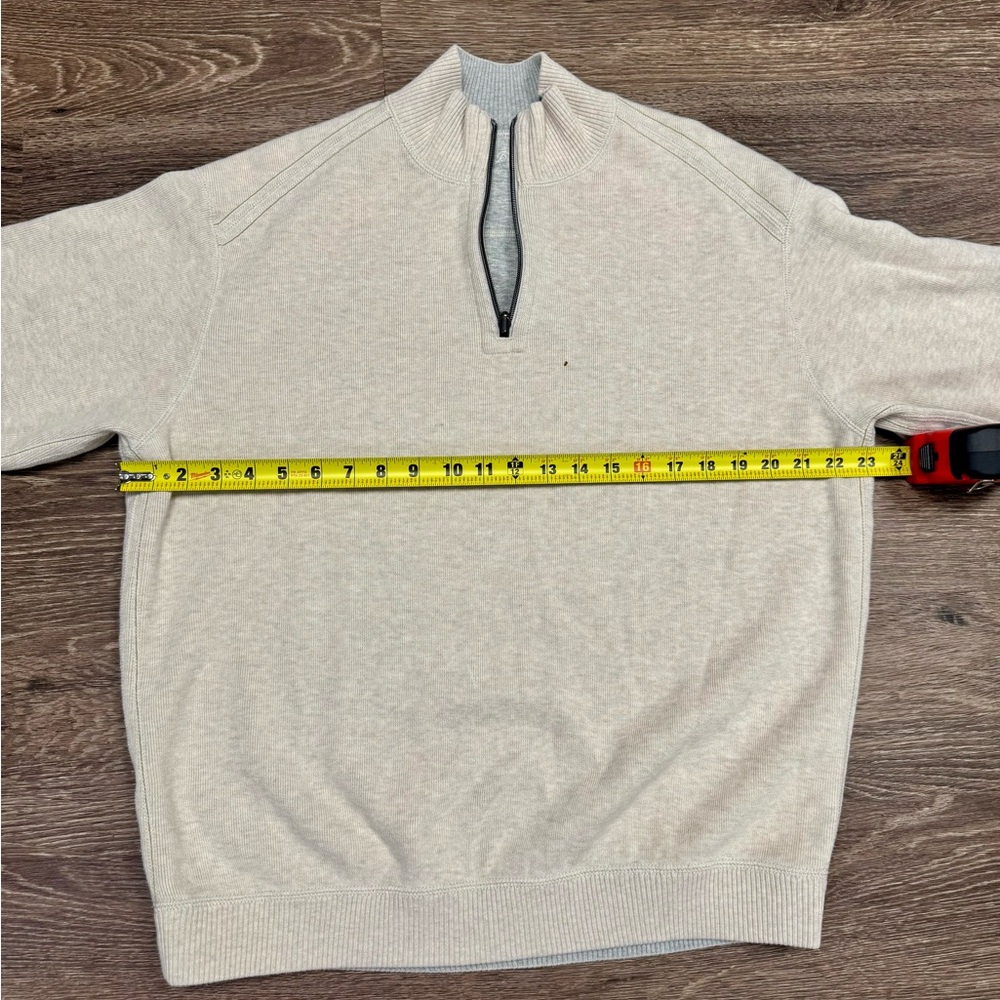 Tommy Bahama Quarter Zip Pullover Sweater Oatmeal Beige Men’s Large - Picture 5 of 7
